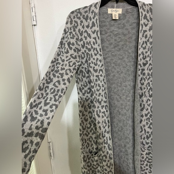 Jessica Simpson size XS cotton 100% cotton, long duster animal print gray - Picture 3 of 7